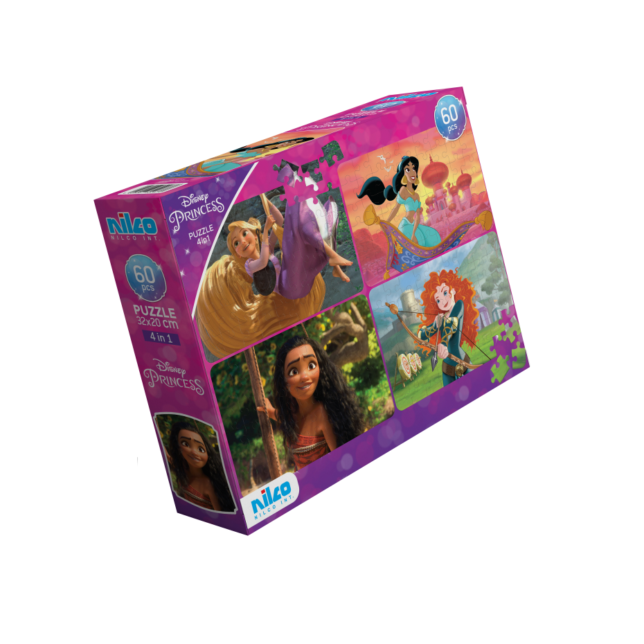 Disney puzzle Disney Princess modern 60pcs 4 in 1-60 pcsPCS-32x20cm