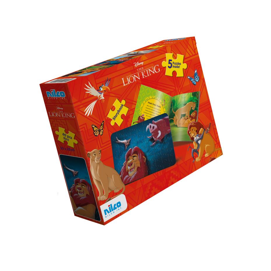 Disney Lion king storybook and 5 puzzles 60pcs-60 pcsPCS-32x20cm